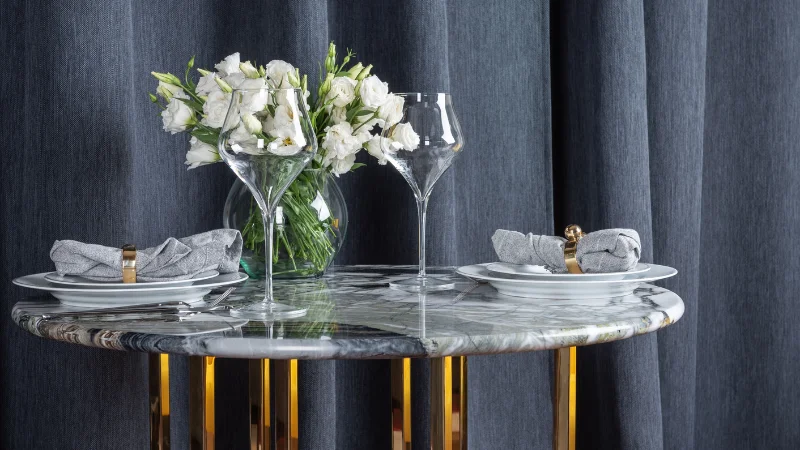 Stylish marble top table for home