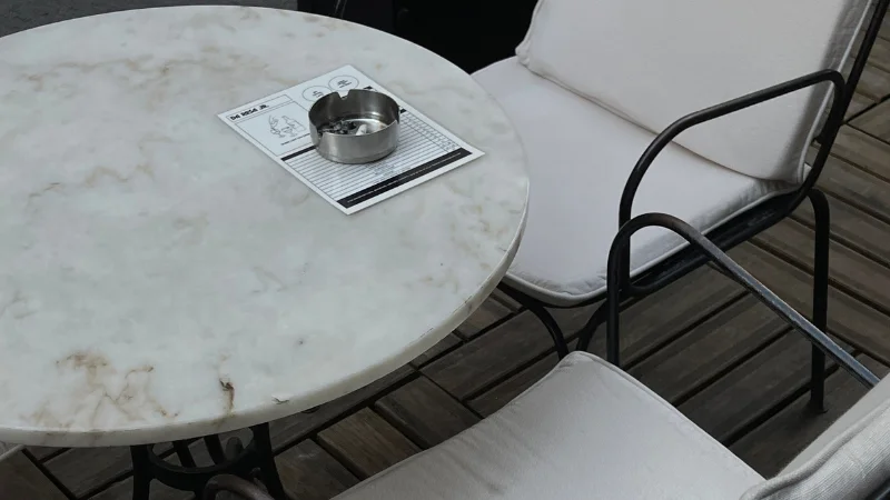 Elegant marble top table for interior