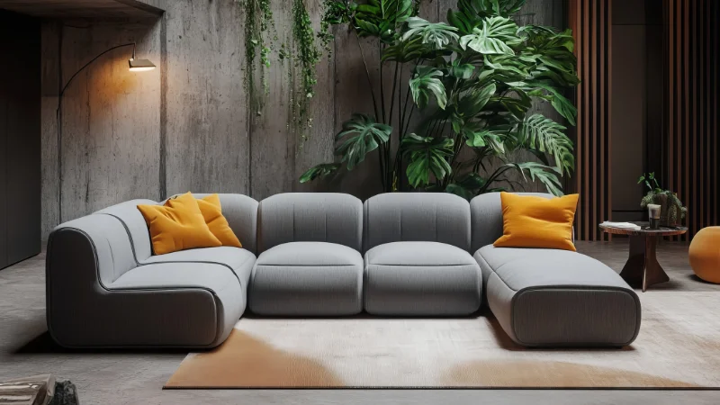 Stylish modular sofa for interior