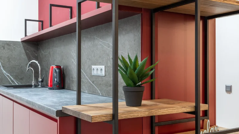 Wooden open shelving unit for home