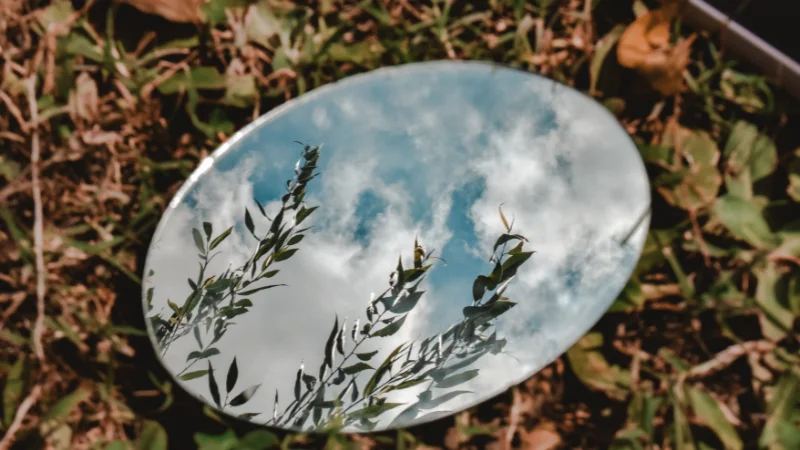 Oval decorative mirror for interior