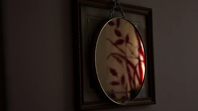 Oval wall mirror for home interior