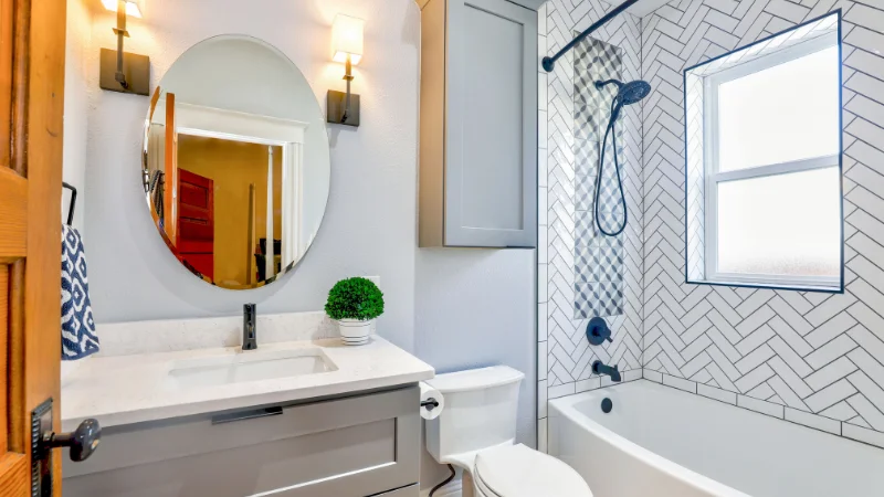 Elegant oval mirror for bedroom