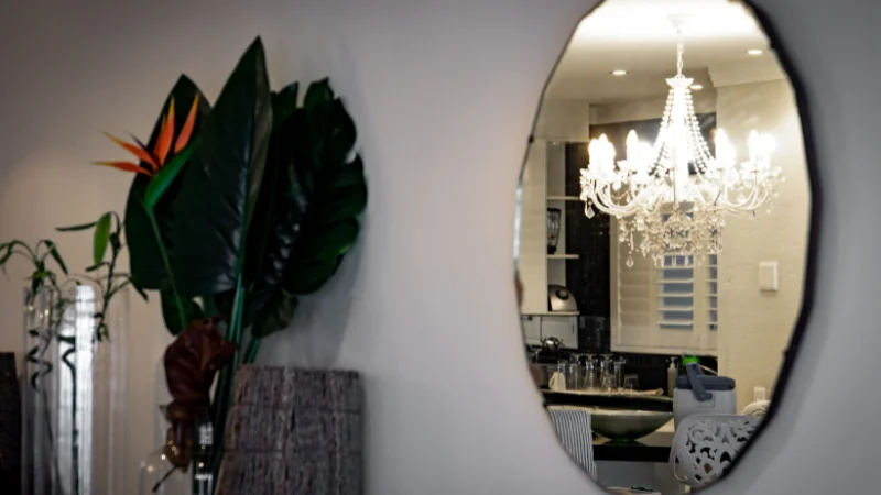Oval framed mirror for home