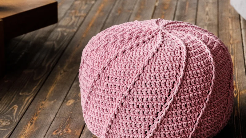 Stylish accent pouf for home decor