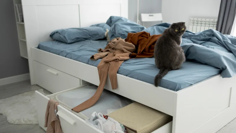 Organized Under-Bed Storage for bedroom essentials