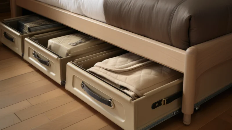 Hidden Bed Storage for clutter-free bedroom