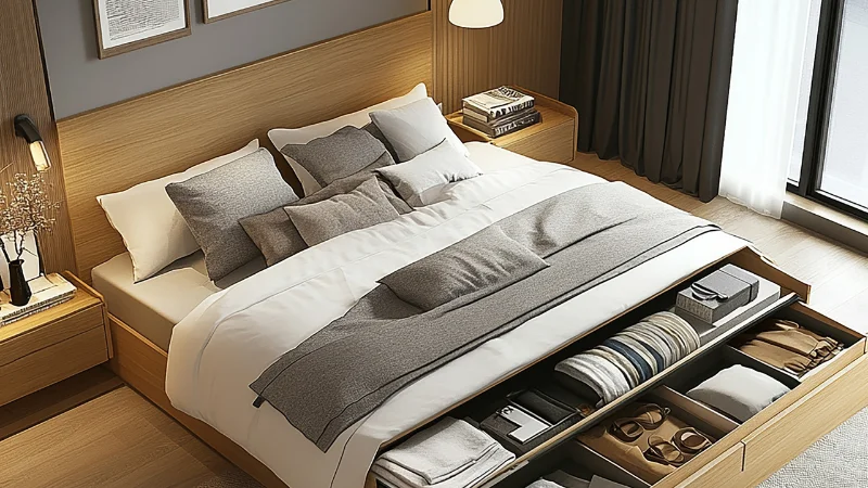 Hidden Under-Bed Storage compartment
