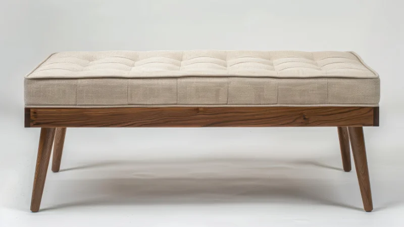 Bedroom Upholstered Bench at the foot of bed