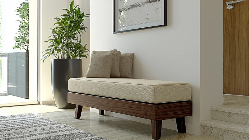 Velvet Upholstered Bench for elegant interior