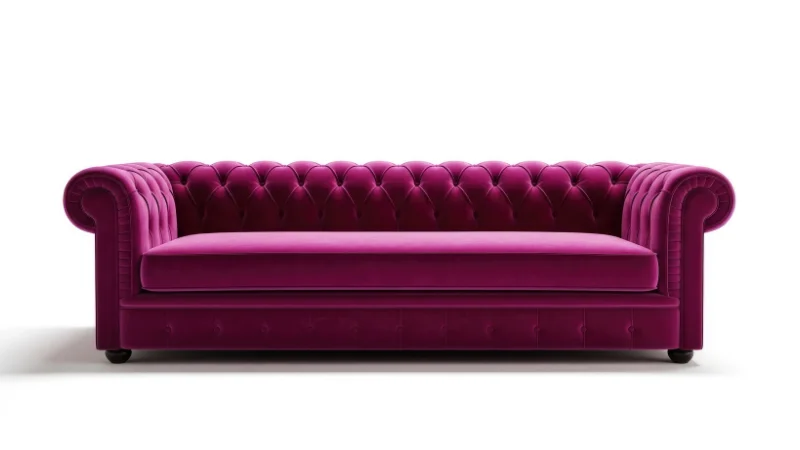 Decorative velvet sofa for home interior