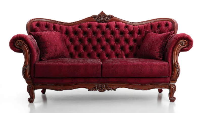 Contemporary velvet sofa for home