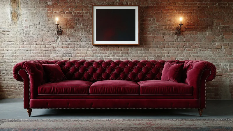 Velvet sofa design for modern interior
