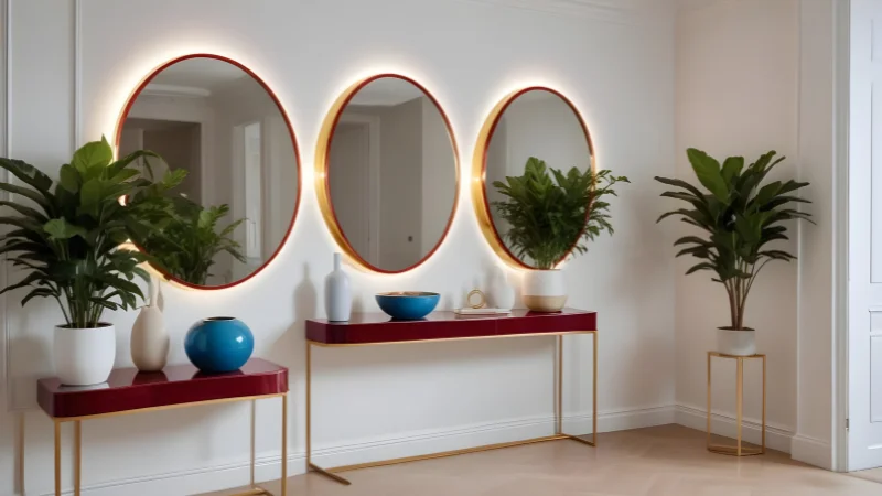 Decorative wall mirror set for interior