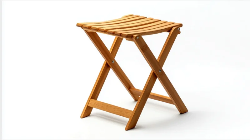 Rustic X-frame stool for interior