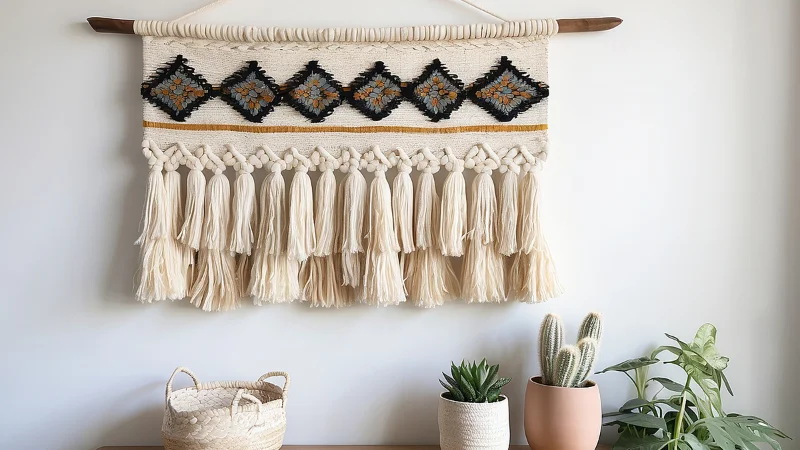 Modern woven yarn decor for home
