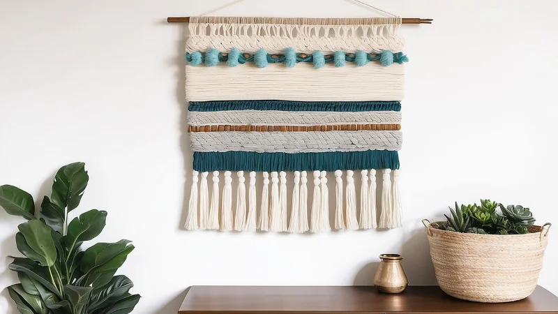 Bohemian yarn wall decor for home