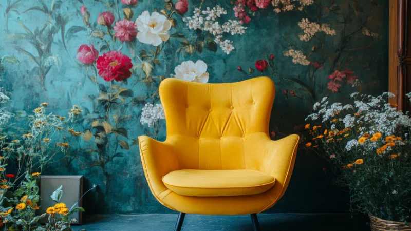 Cozy Yellow Accent Chair for living room