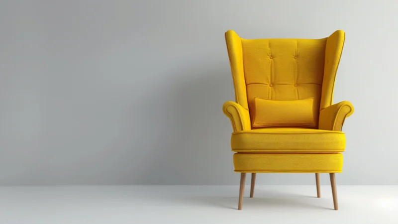 Modern Yellow Accent Chair in living room