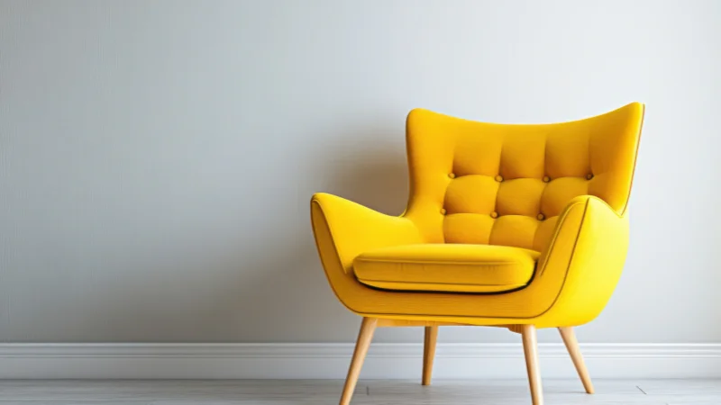 Velvet Yellow Accent Chair for stylish interior