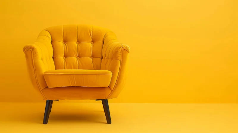 Bright Yellow Accent Chair for home interior