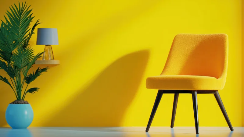Upholstered Yellow Accent Chair for home