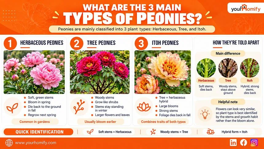 3 Main Types of Peonies