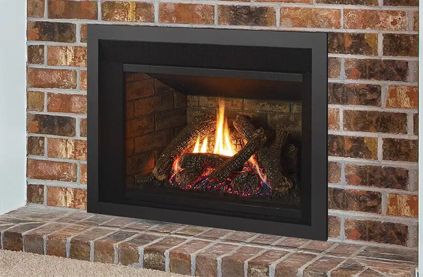 Comparison of metal frame of narrow contemporary frame, and a traditional log-style insert