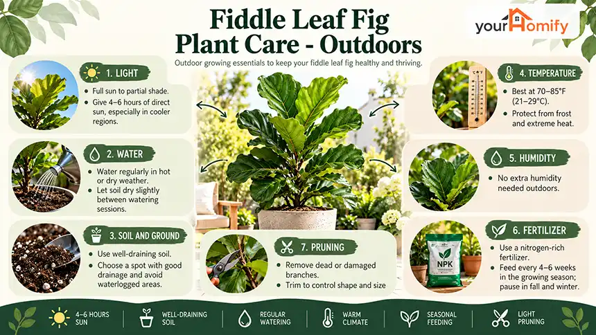 Fiddle Leaf Fig Plant Care Outdoors
