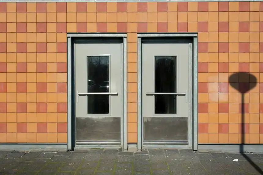Metal frame door