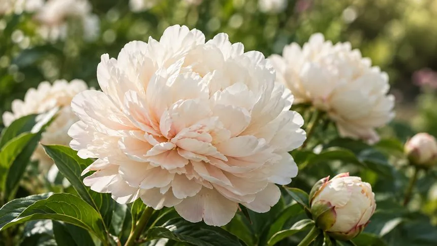 Solange Peonies full double blooms.