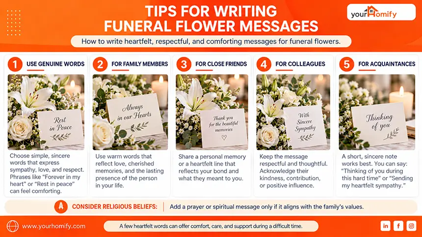 Tips for writing funeral flower messages
