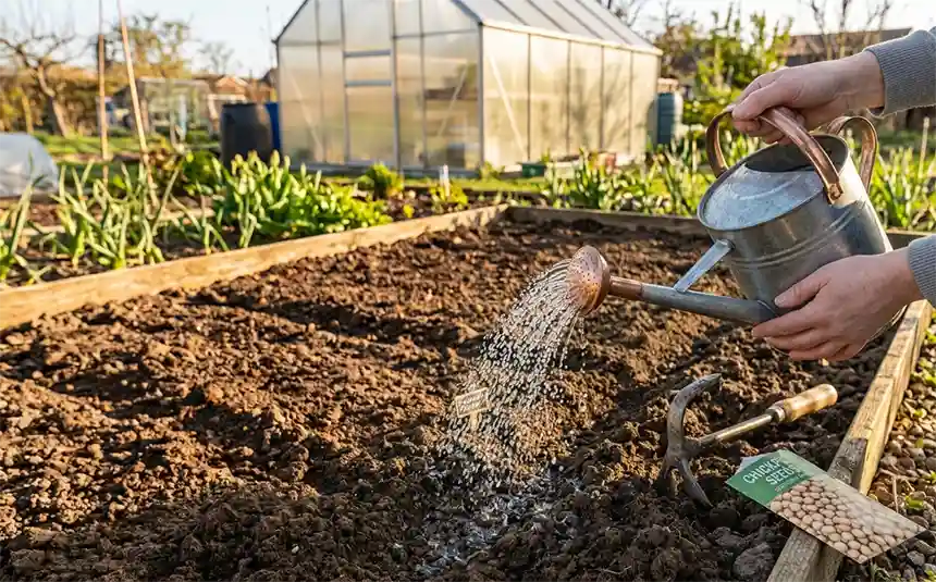 Watering the plants