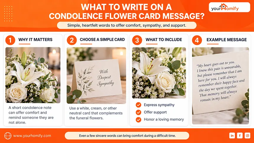 What to write on a condolence flower card message