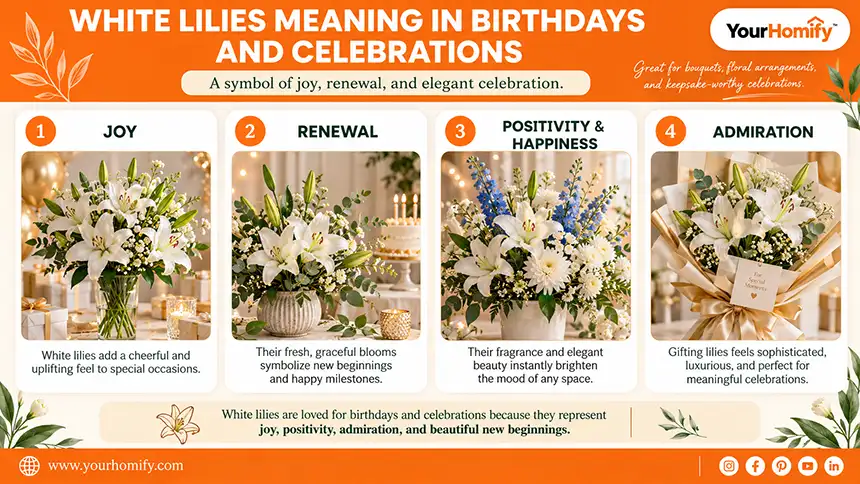 White Lilies Meaning in Birthdays and Celebrations