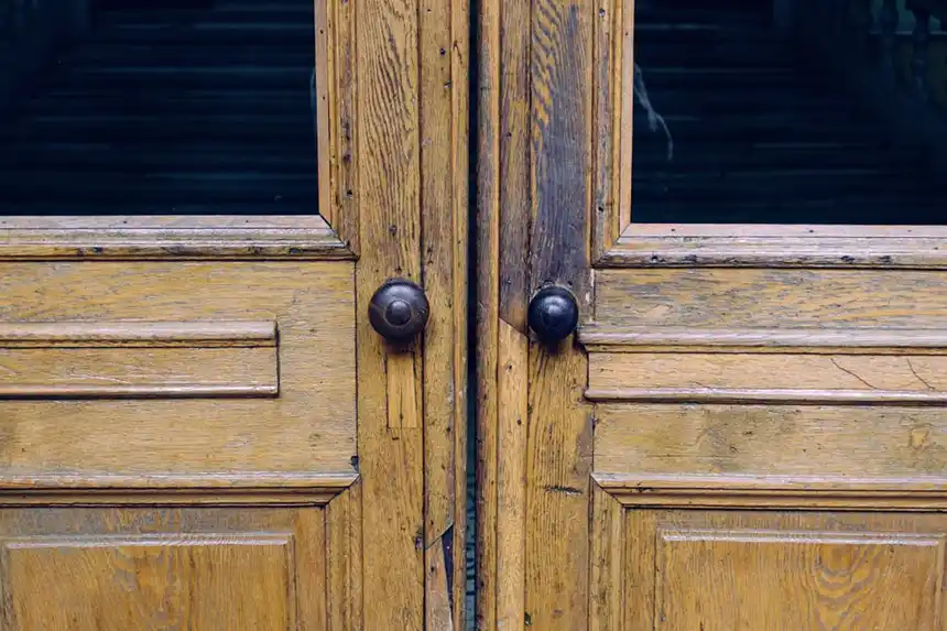 Wood frame door
