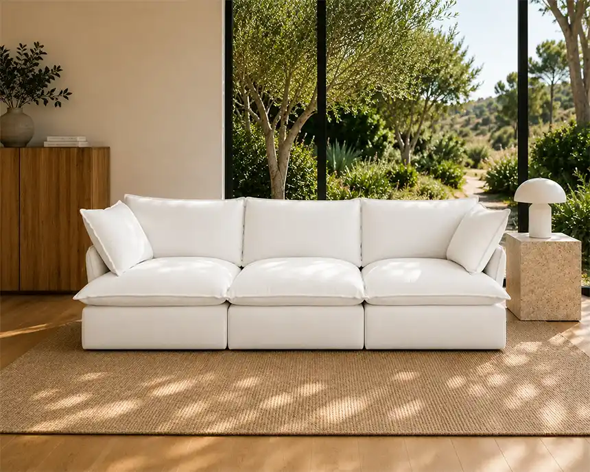Mirewood Halo washable cloud couch dupe in white